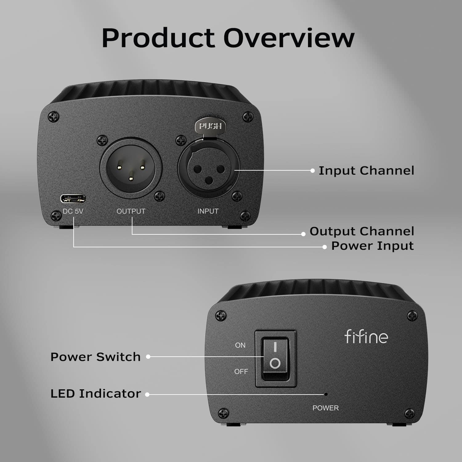 FIFINE 48V Phantom Power con Salida/Entrada, Fuente de - Imagen 8