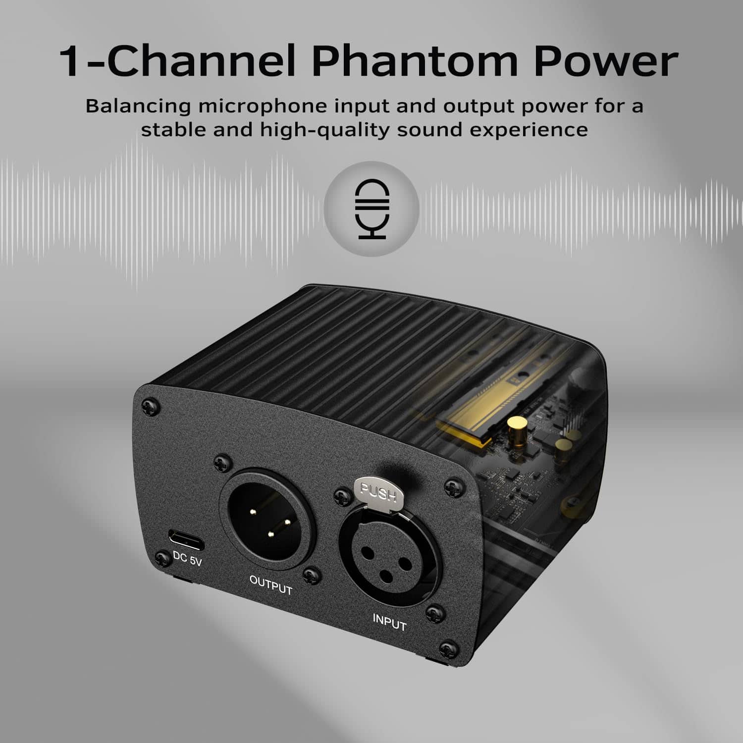 FIFINE 48V Phantom Power con Salida/Entrada, Fuente de - Imagen 3