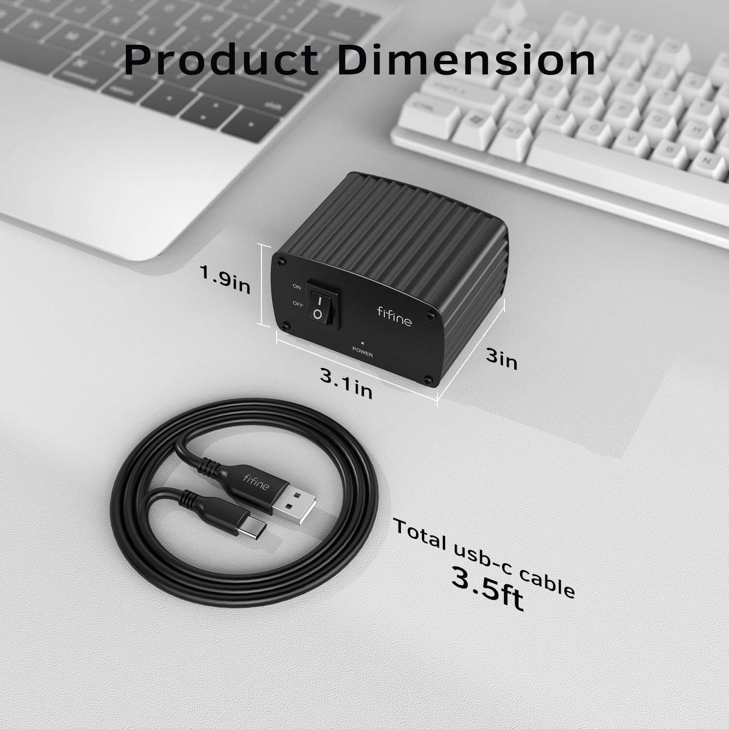 FIFINE 48V Phantom Power con Salida/Entrada, Fuente de - Imagen 7