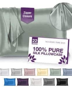 Funda de Almohada de Seda 100% de Mulberry Park -Verde Salvi