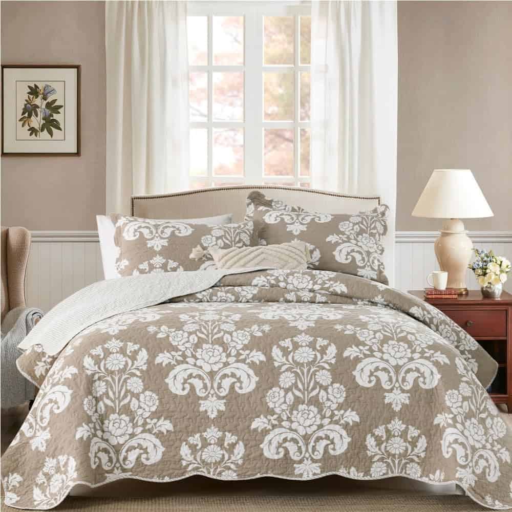 Juego de 3 Piezas de Colchas Queen LORRIARD, Colcha 100% de