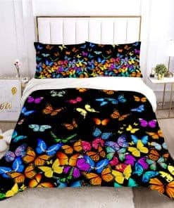 Juego de ropa de cama de 3 piezas con mariposas Juegos de