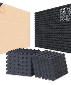 12 Pack Paneles de Espuma Acústica Autoadhesivos, 2