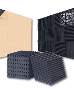Paquete de 12 Paneles Acústicos Autoadhesivos, 12*12*2