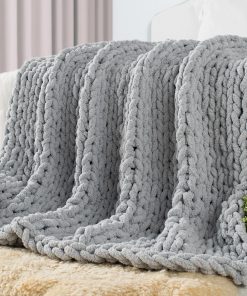 Manta de punto grueso Carriediosa 50" X 60", -Gris Claro