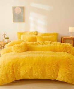 Juego de Funda de Edredón Amarillo FOPPA Fluffy para Cama