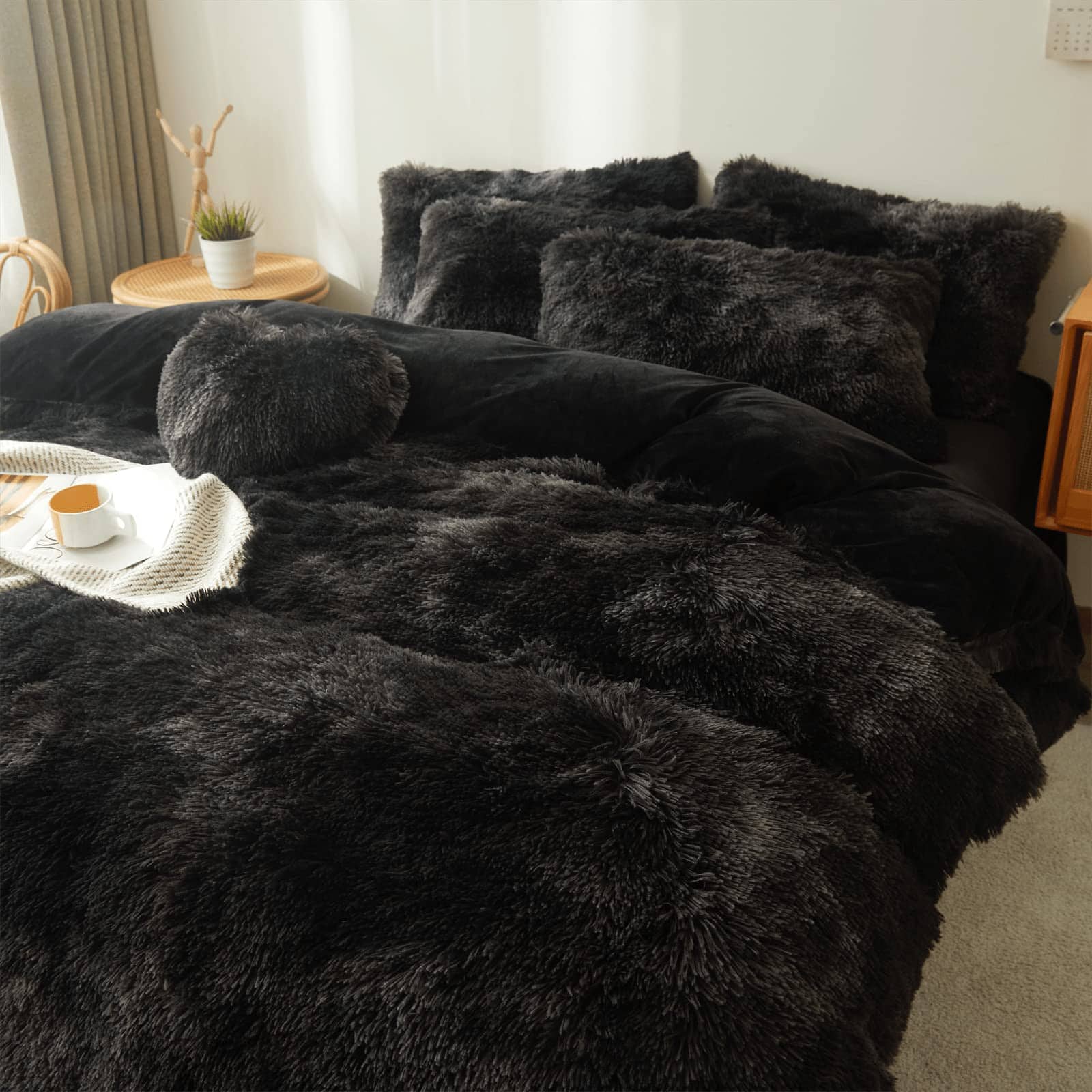 Edredón de confort FOPPA Black Tie Dye tamaño Queen con - Imagen 4