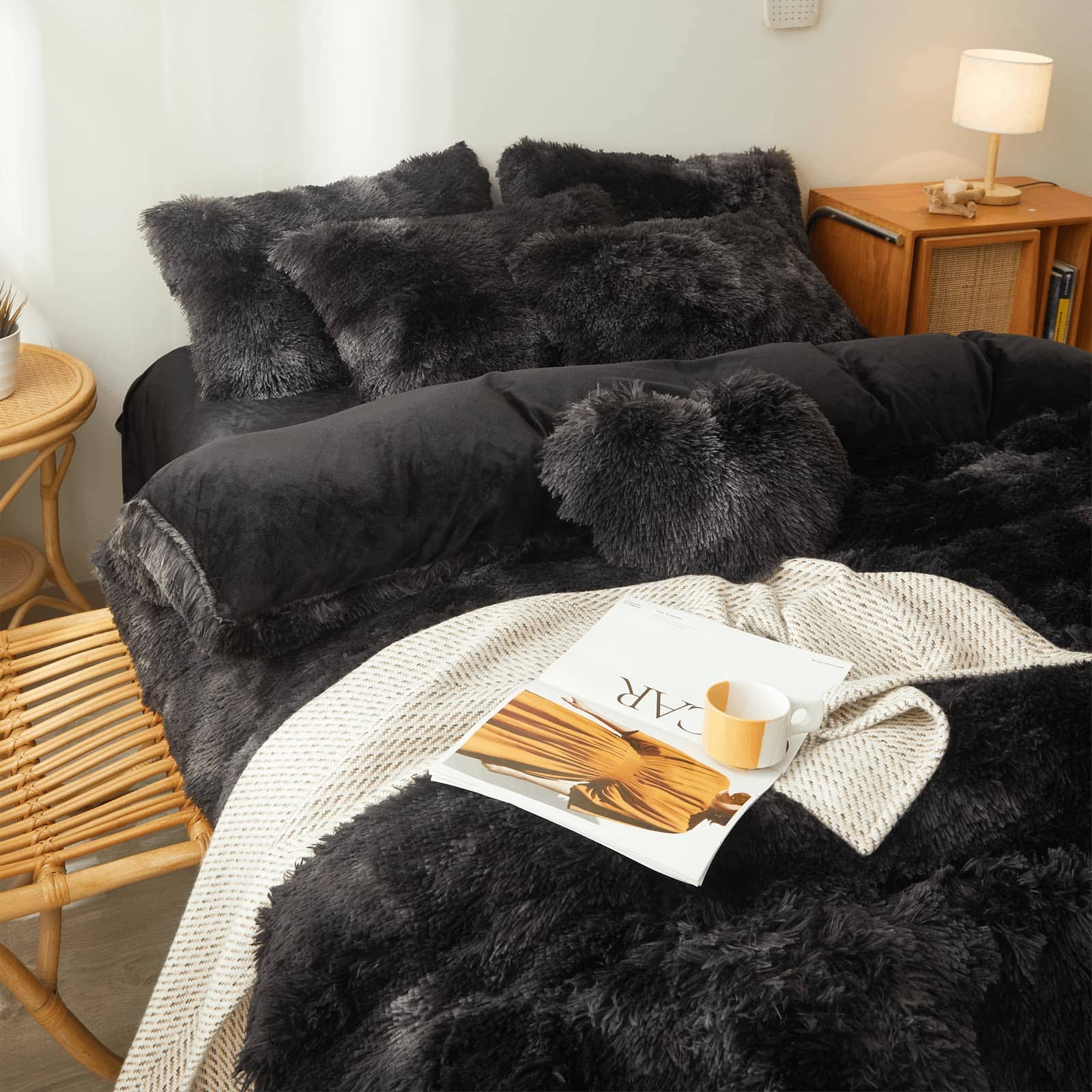 Edredón de confort FOPPA Black Tie Dye tamaño Queen con - Imagen 8