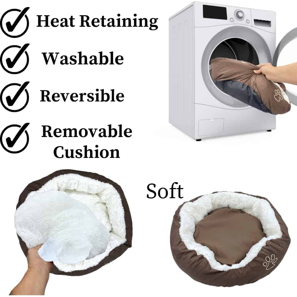 Evelots Cama para Gato, Redonda de Felpa para Gatos de - Imagen 5