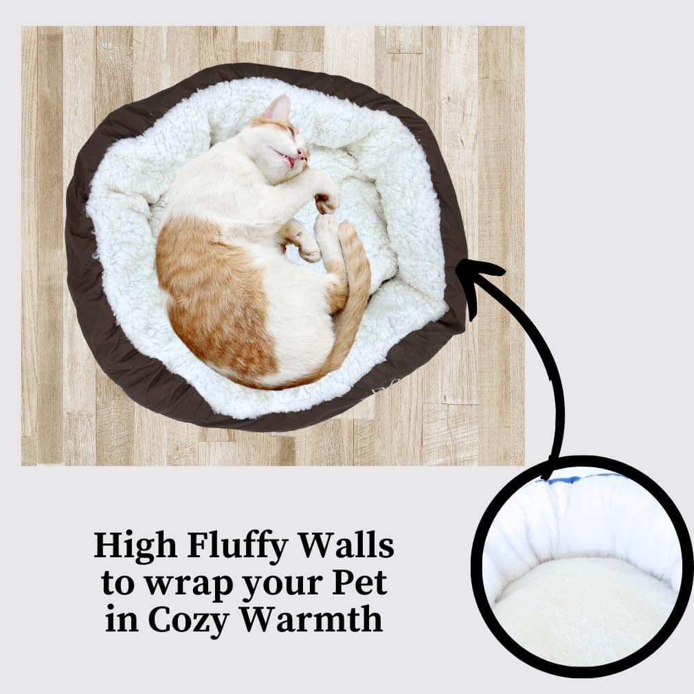 Evelots Cama para Gato, Redonda de Felpa para Gatos de - Imagen 6