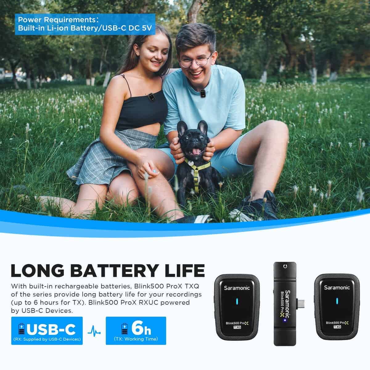 Micrófono Lavalier Inalámbrico Saramonic Blink500 Prox Q6, - Imagen 6