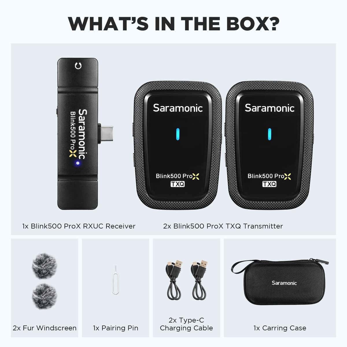 Micrófono Lavalier Inalámbrico Saramonic Blink500 Prox Q6, - Imagen 9