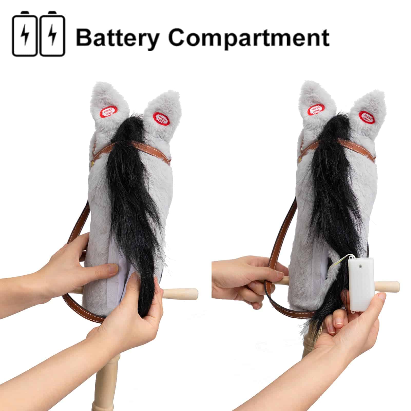 Caballito de Palo de Peluche HollyHOME Hecho a Mano con - Imagen 6