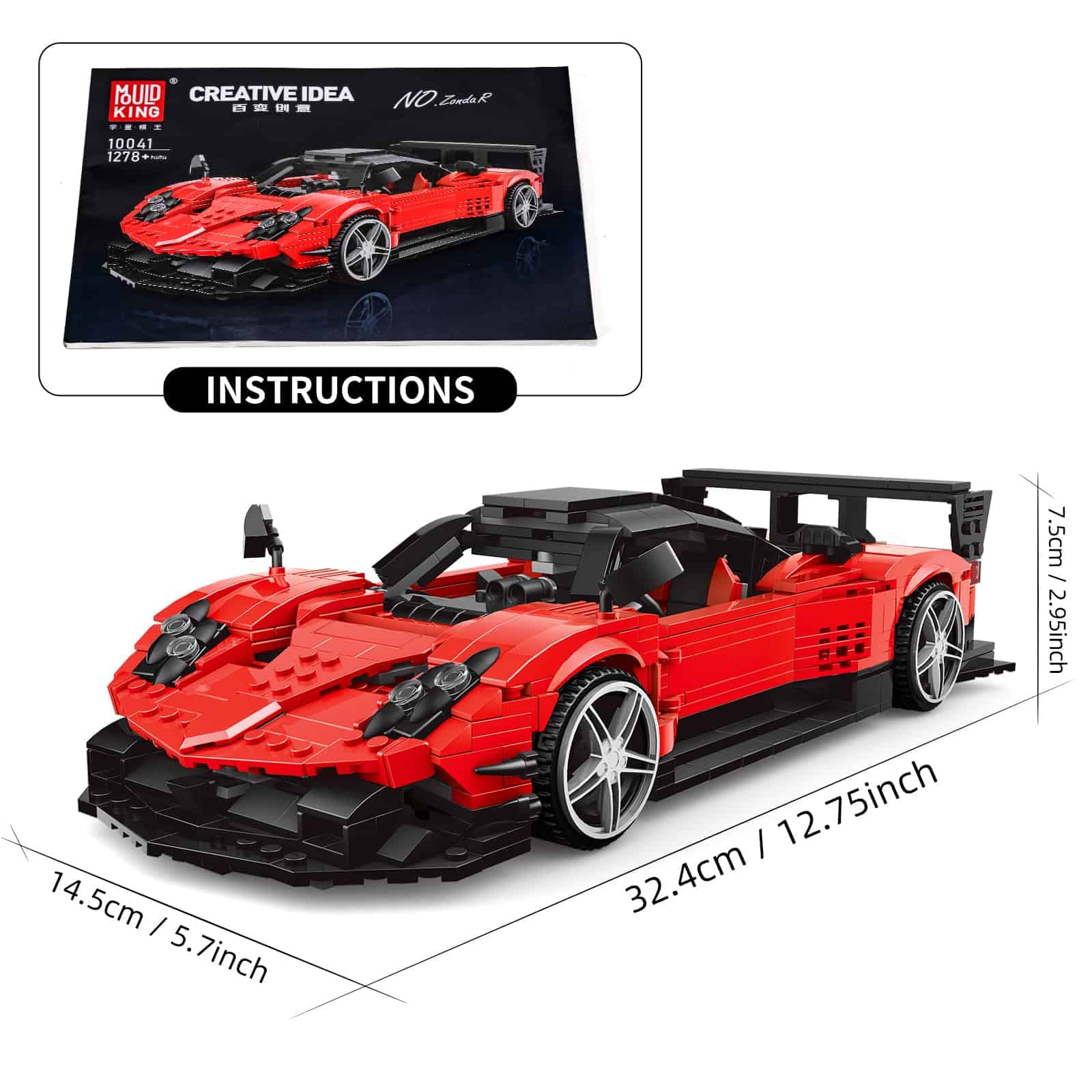 Mould King 10041 Super Sports Car Building Blocks Sets, - Imagen 7