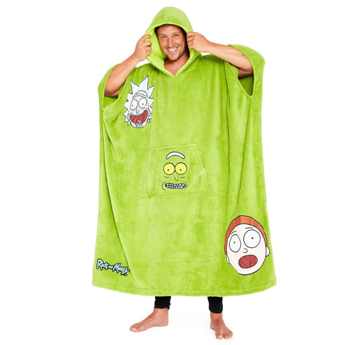 Manta con capucha Rick and Morty para hombre Fleece
