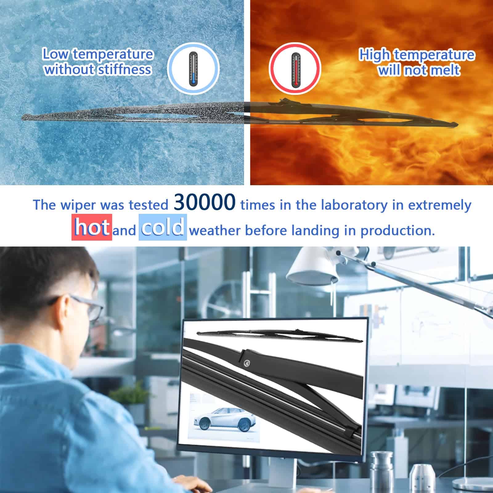 Conjunto de 2 Limpiaparabrisas de Montaje en Sillín Pesado - Imagen 6