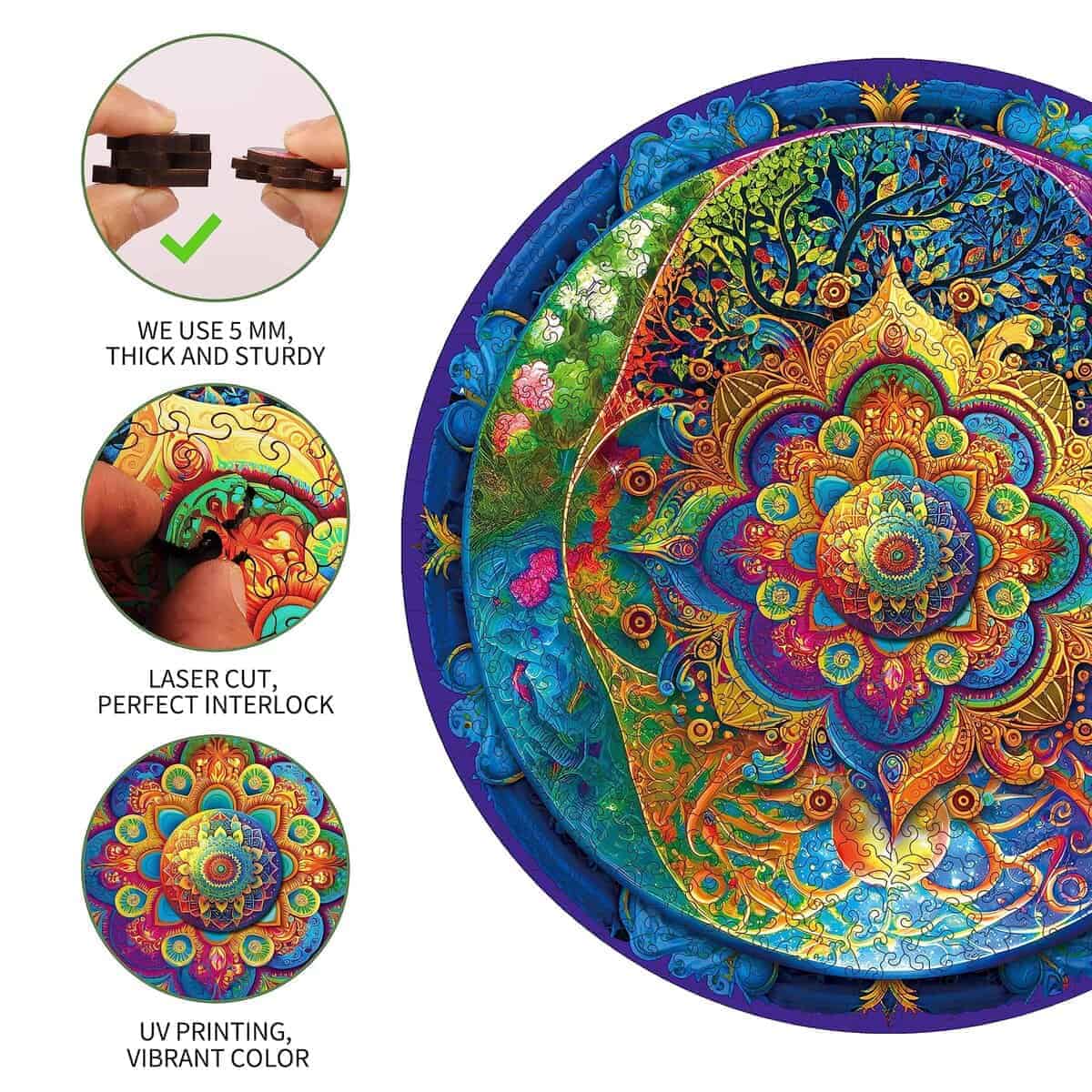 Rompecabezas de madera Mandala de 500 piezas Mys Aurora - Imagen 4