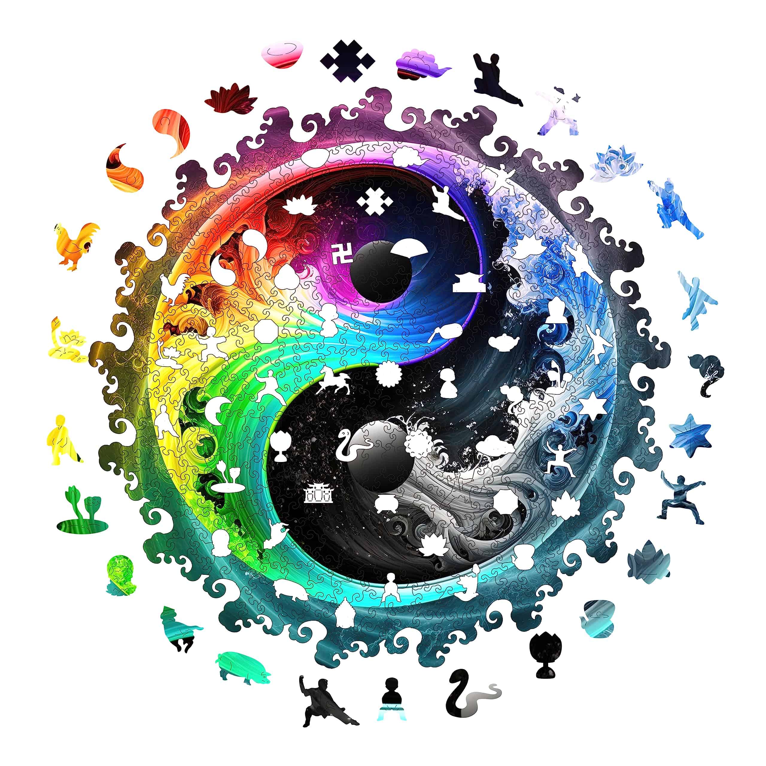 Rompecabezas de madera único Mys Aurora - Yin Yang Mandala, - Imagen 6