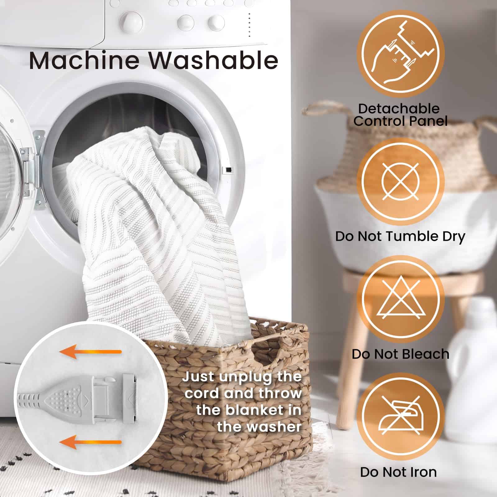 Cubrecama Eléctrico Tamaño Individual Twin con Control - Imagen 9