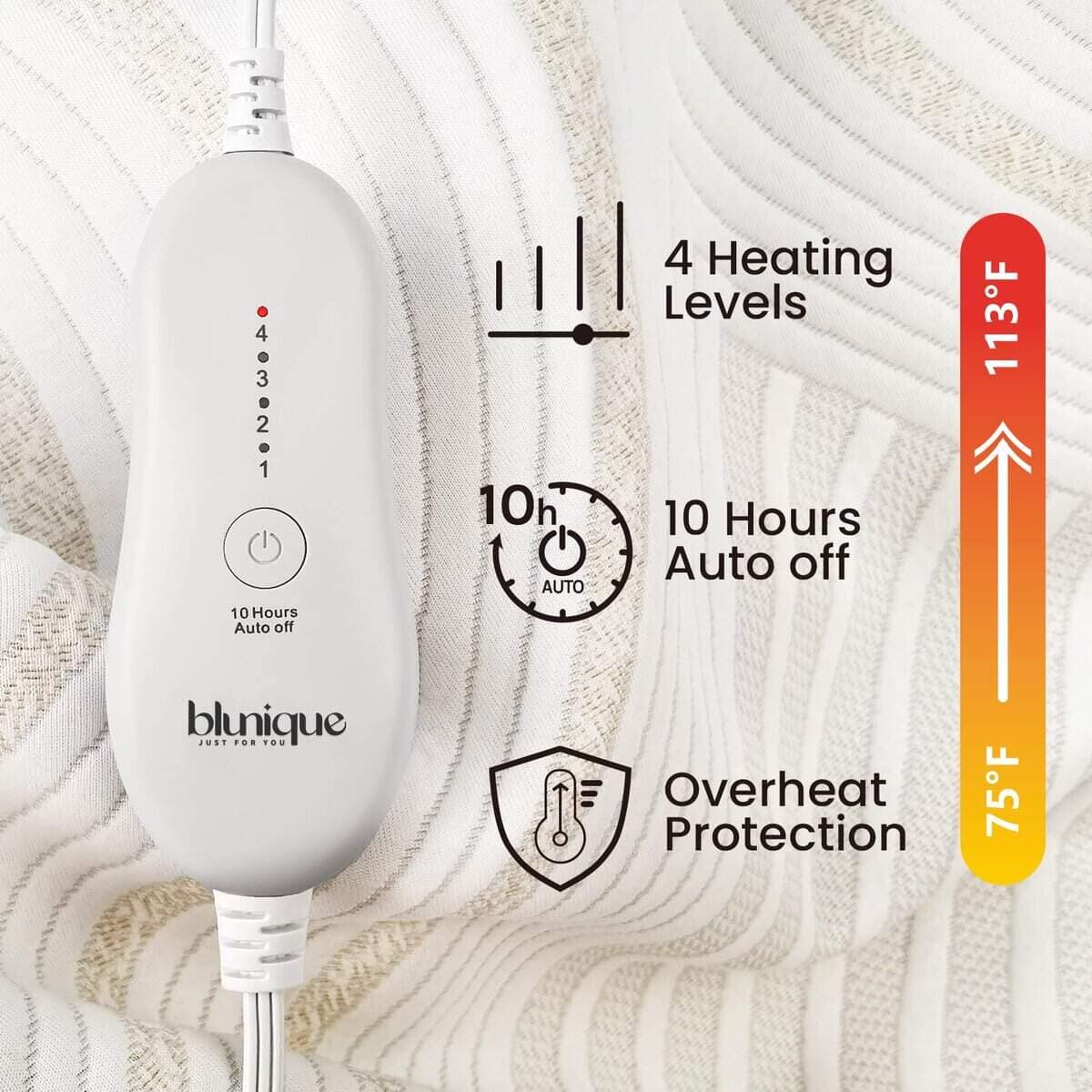 Cobertor eléctrico para colchón blunique de tamaño - Imagen 4