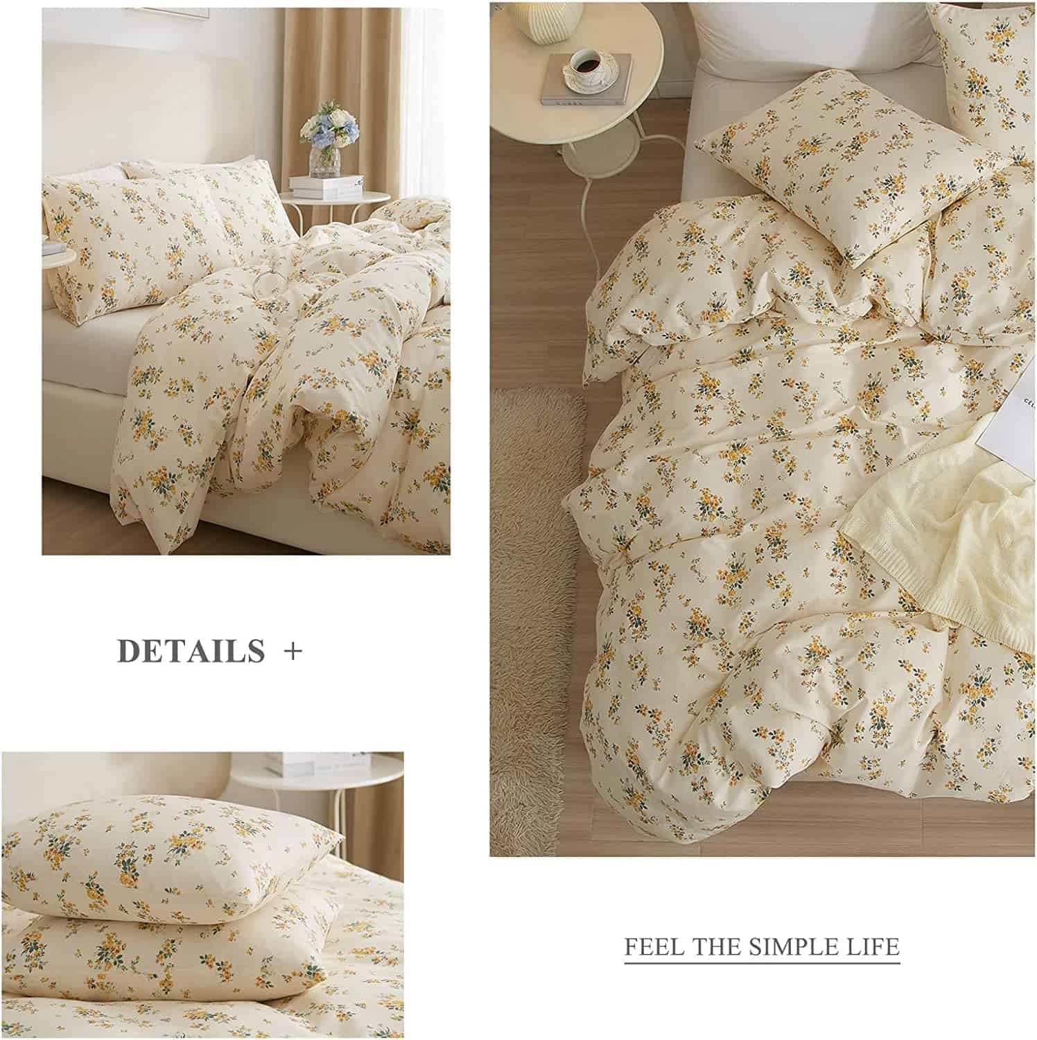 AMWAN Juego de Funda nórdica Botánica Floral Twin Chic - Imagen 8