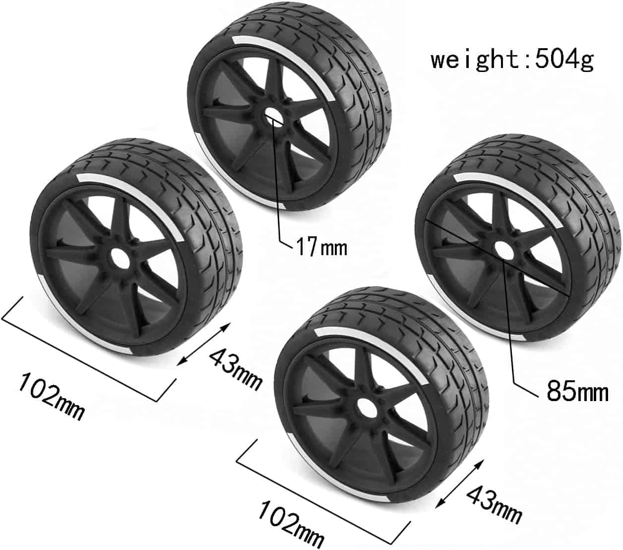 4 ruedas pre-montadas 42/100 2.9 neumáticos 7 radios 17 mm - Imagen 3