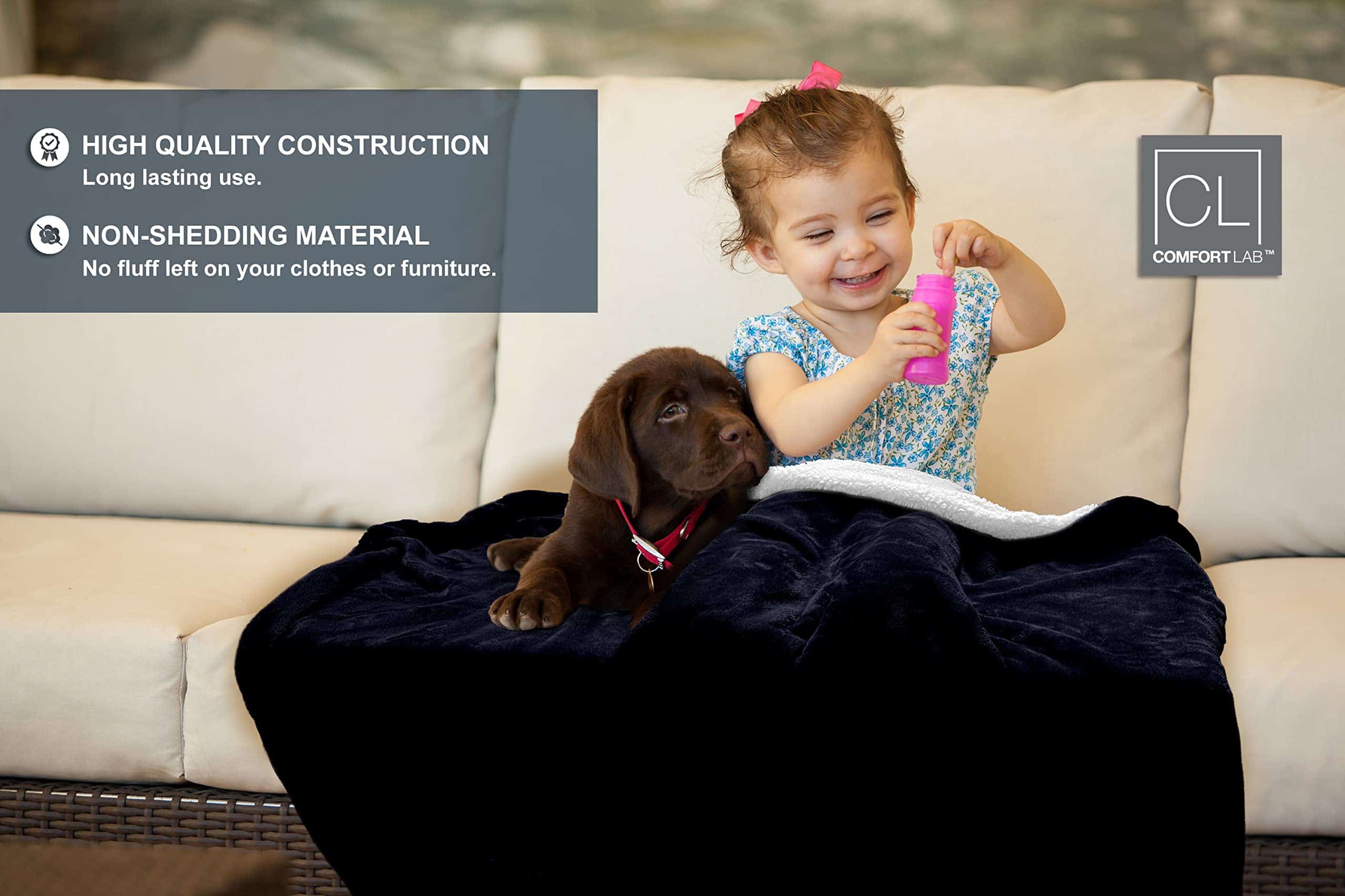 Manta Reversible de Franela y Sherpa Comfort Lab - Elegante - Imagen 5