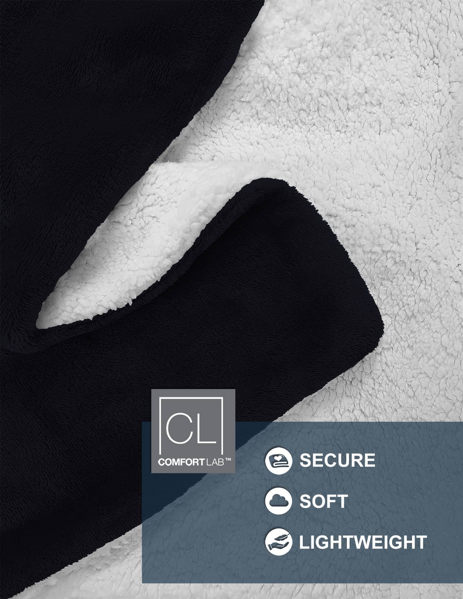 Manta Reversible de Franela y Sherpa Comfort Lab - Elegante - Imagen 4