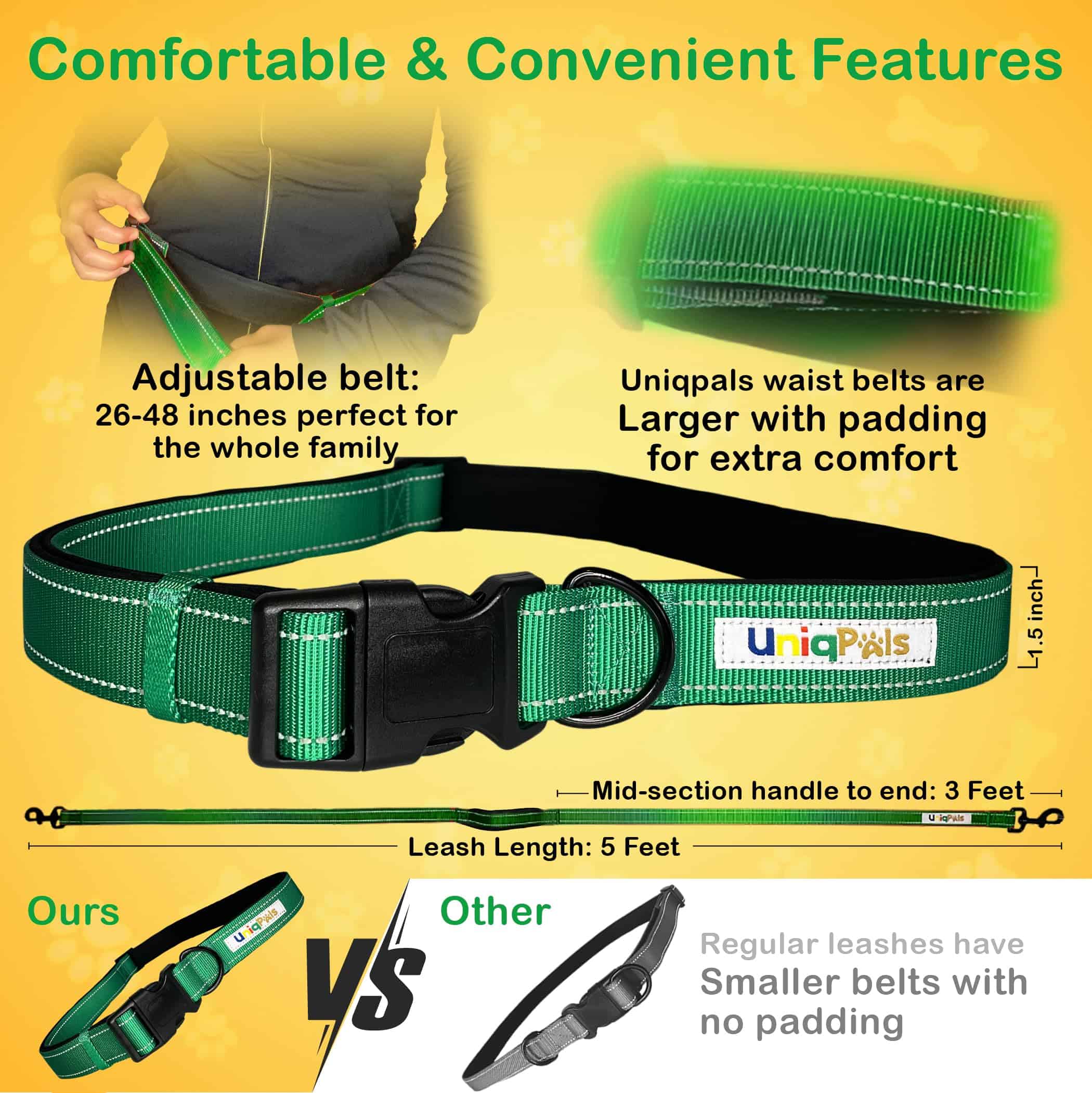 Correa manos libres UNIQPALS para perros pequeños a grandes - Imagen 4