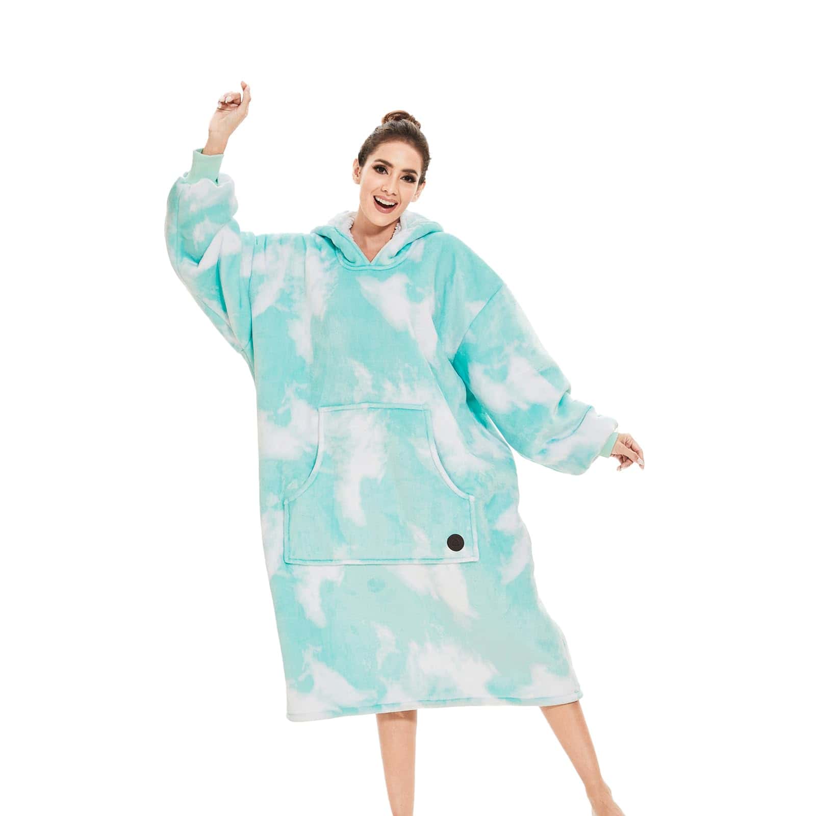 THREE POODLE Manta con Capucha de Franela, Sudadera con