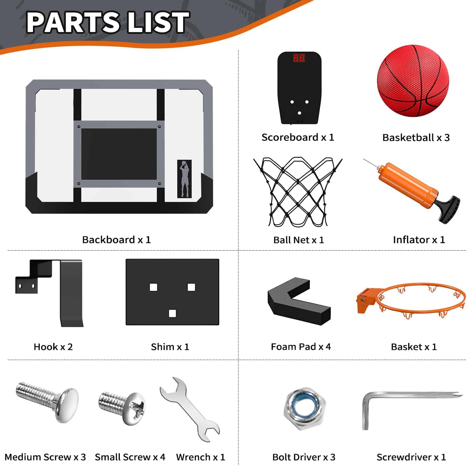 Tabla de Baloncesto Electrónica Mini con Marcador, Tablero - Imagen 10
