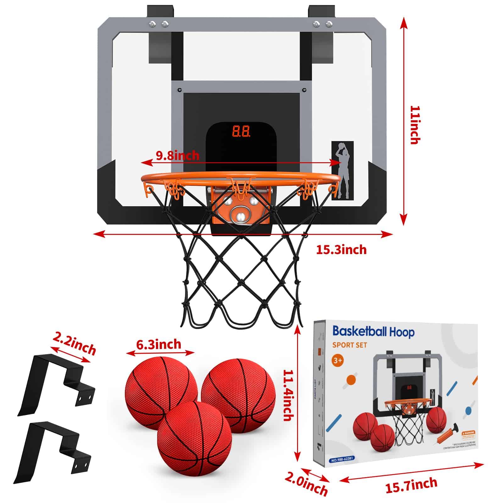 Tabla de Baloncesto Electrónica Mini con Marcador, Tablero - Imagen 9