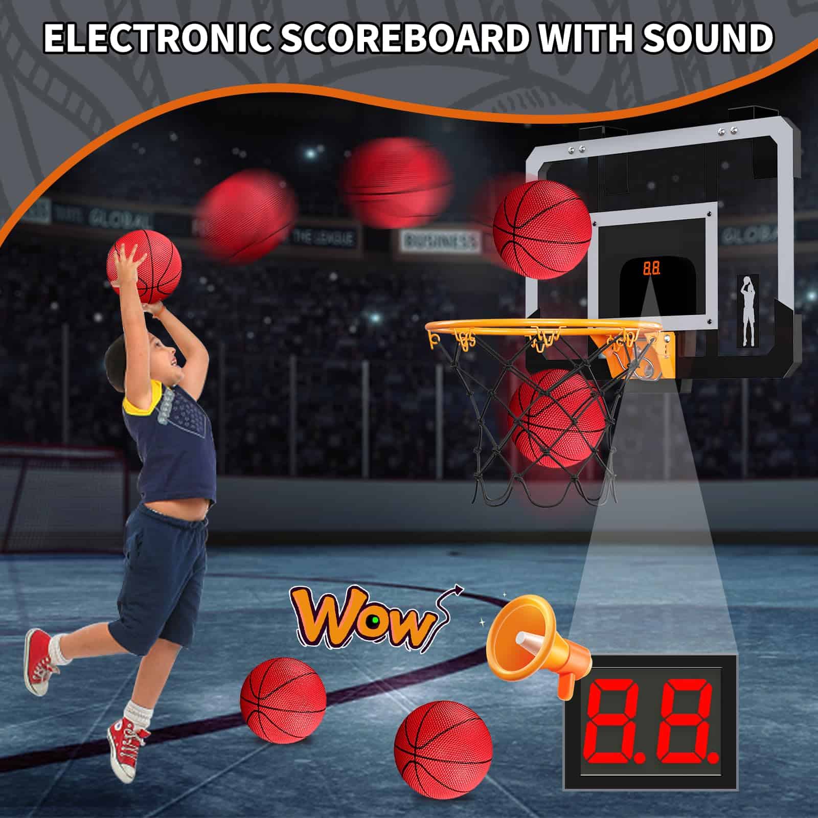 Tabla de Baloncesto Electrónica Mini con Marcador, Tablero - Imagen 3