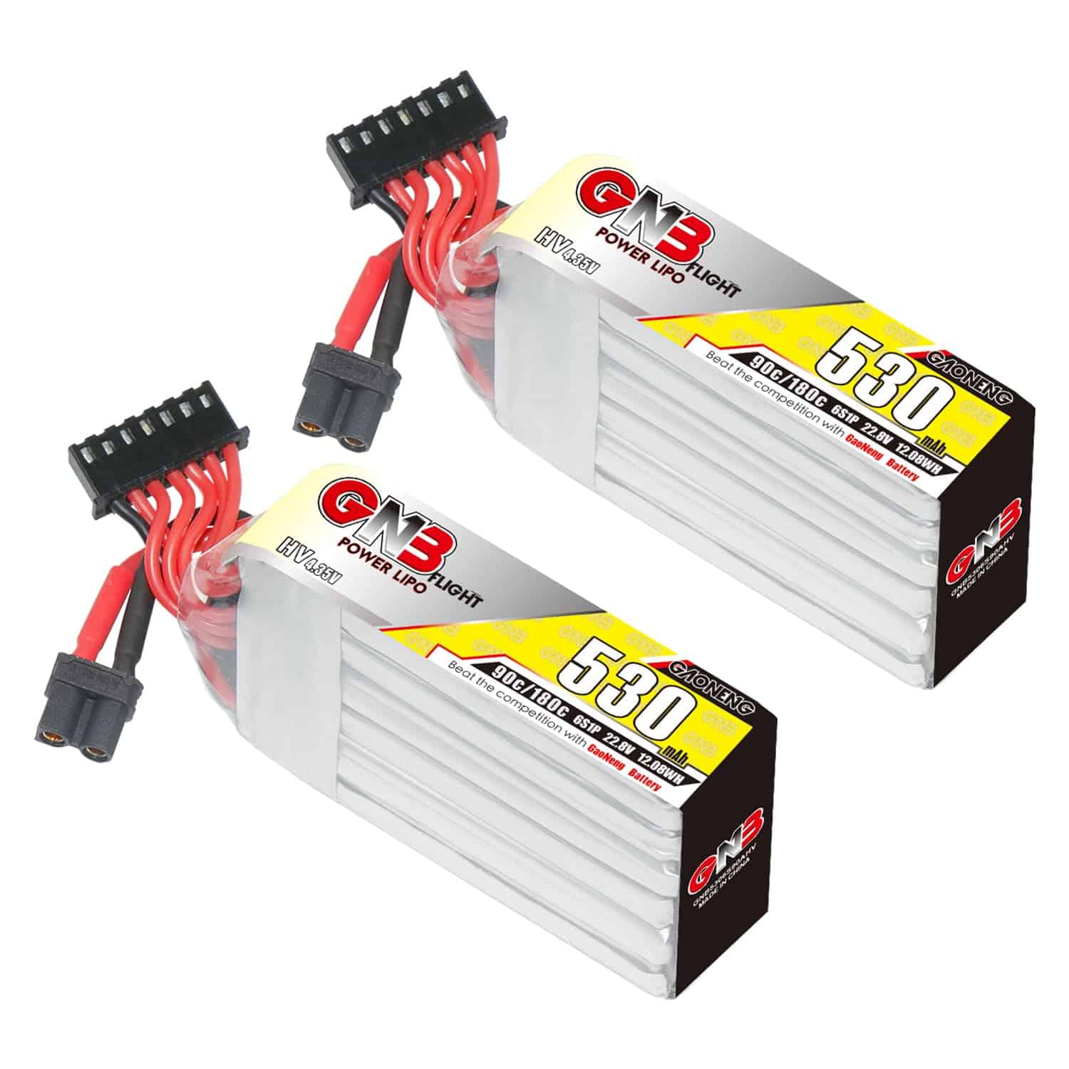 GAONENG 2pcs GNB 6S 530mAh 22.8V HV 90C XT30 Conector