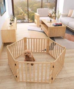 Puertas para perros de pie de madera YOCAN para la casa,