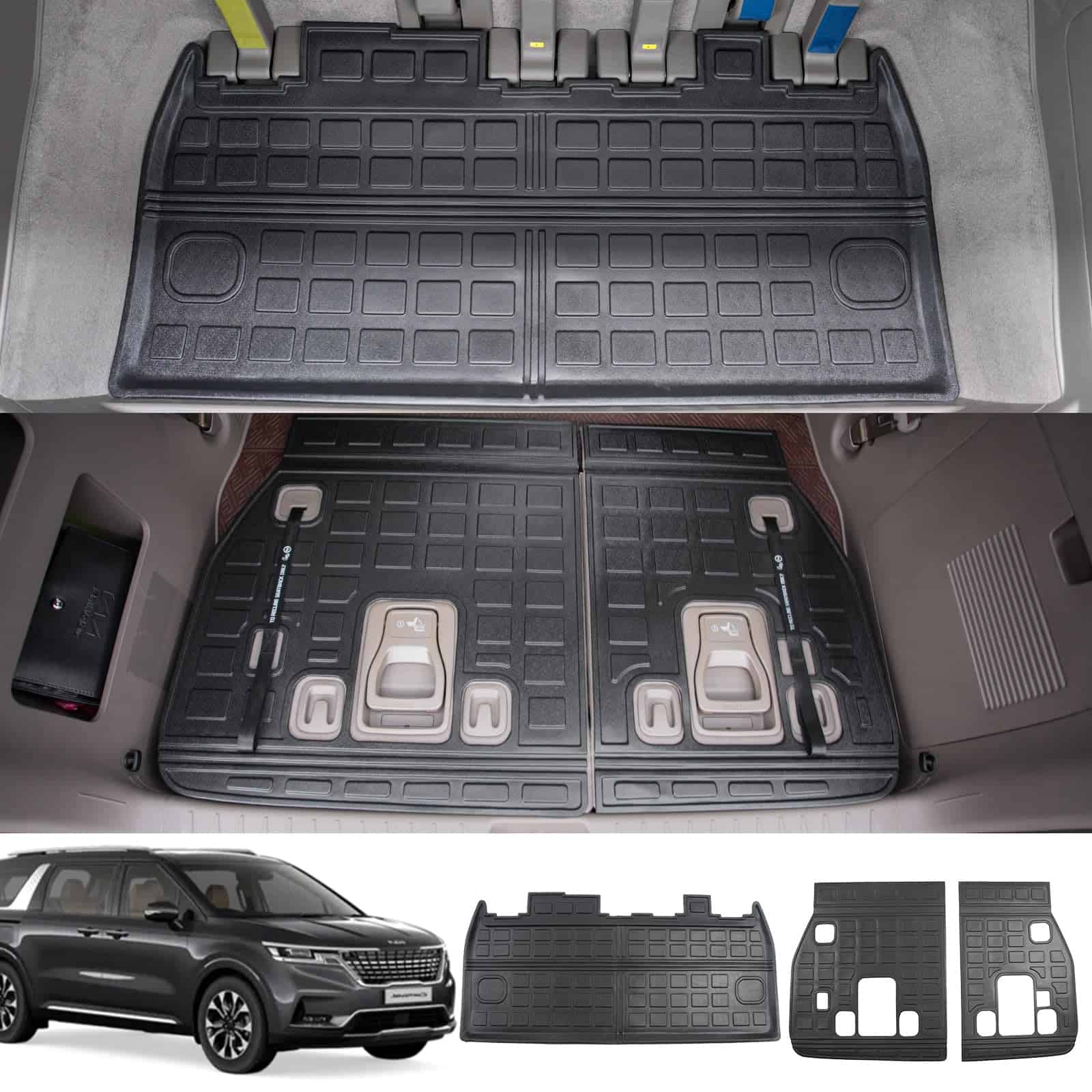 Tapete de maletero powoq Compatible con Kia Carnival