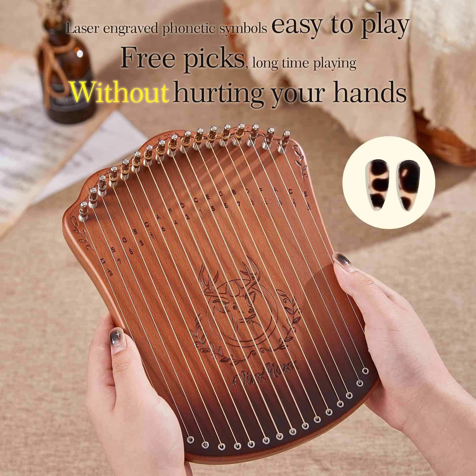 Arpa Lira VixxNoxx, Arpa Lira de 17 Cuerdas de Zelkova - Imagen 4