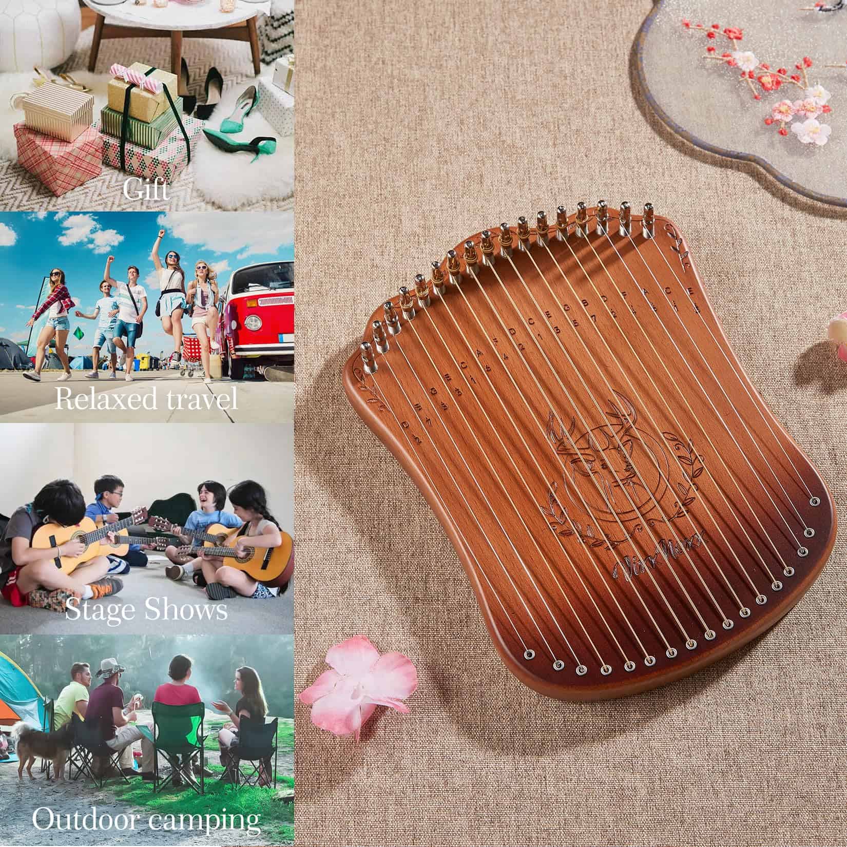 Arpa Lira VixxNoxx, Arpa Lira de 17 Cuerdas de Zelkova - Imagen 8