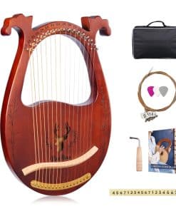 Arpa Lira VixxNoxx, Arpa de 16 Cuerdas de Caoba, Kit de