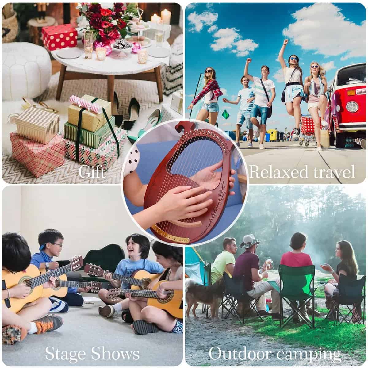 Arpa Lira VixxNoxx, Arpa de 16 Cuerdas de Caoba, Kit de - Imagen 8