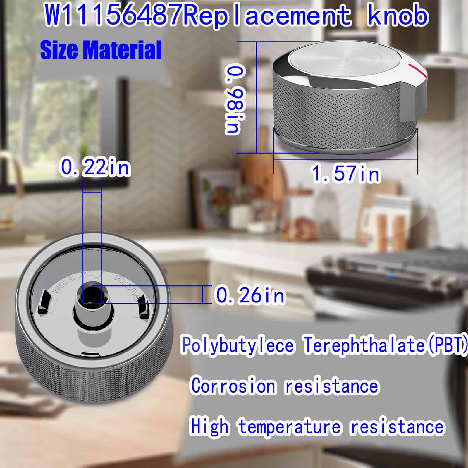 Perilla W11156487 W10823529 para horno y estufa Whirlpool - Imagen 3