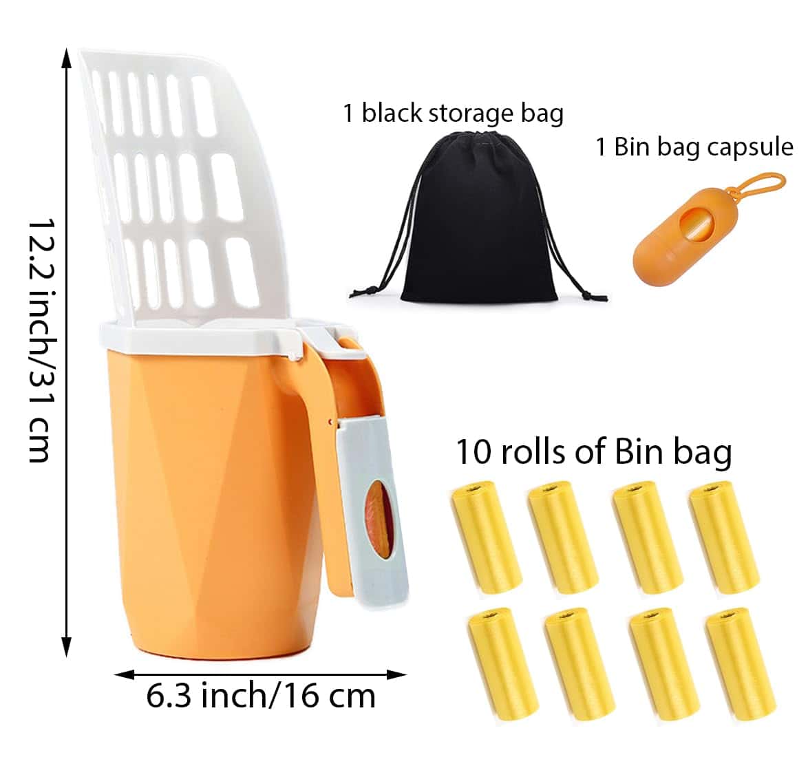 HopingMore 4 en 1 Recogedor Integrado de Arena para Gatos - Imagen 3