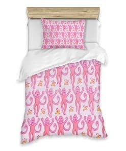 Juego de Cama de Mono Rosa Rjctyav de 3 Piezas Hecho a