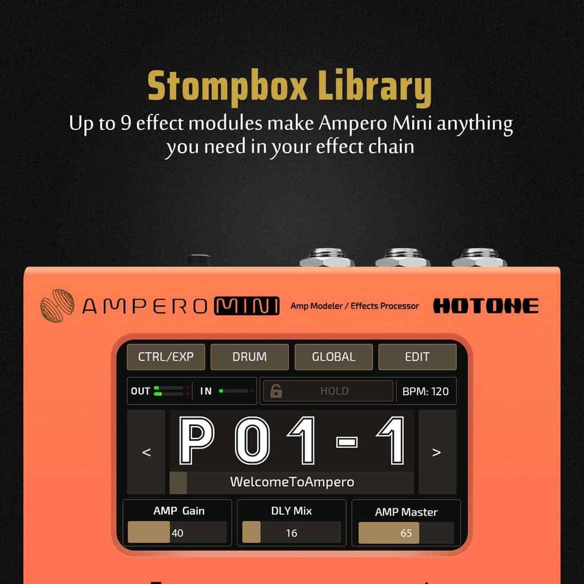 Hotone Ampero Mini MP-50 Guitar Bass Amp Modeling IR - Imagen 5