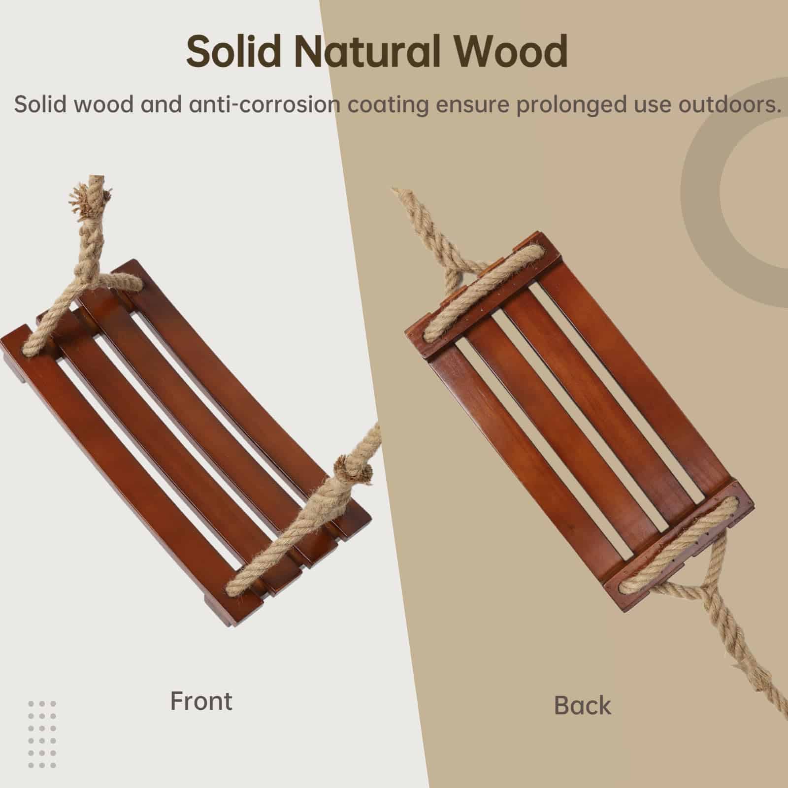 Columpio de árbol de madera, Capacidad de -Columpio curvado - Imagen 6