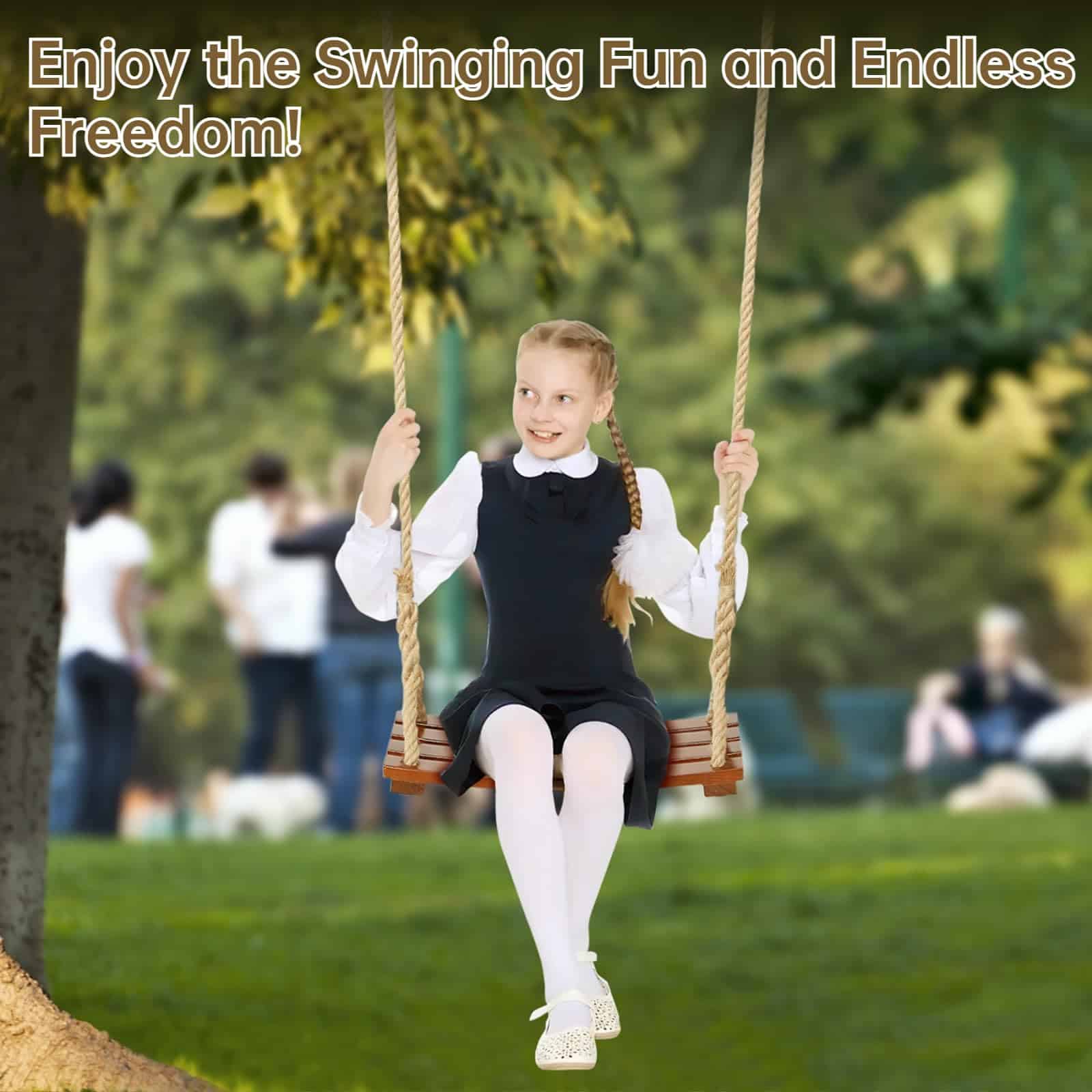 Columpio de árbol de madera, Capacidad de -Columpio curvado - Imagen 4