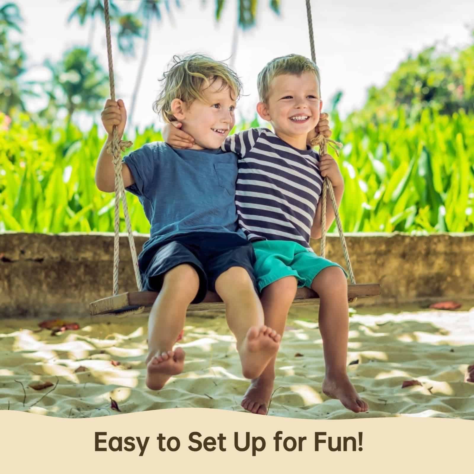 Columpio de árbol de madera, Capacidad de -Columpio curvado - Imagen 8