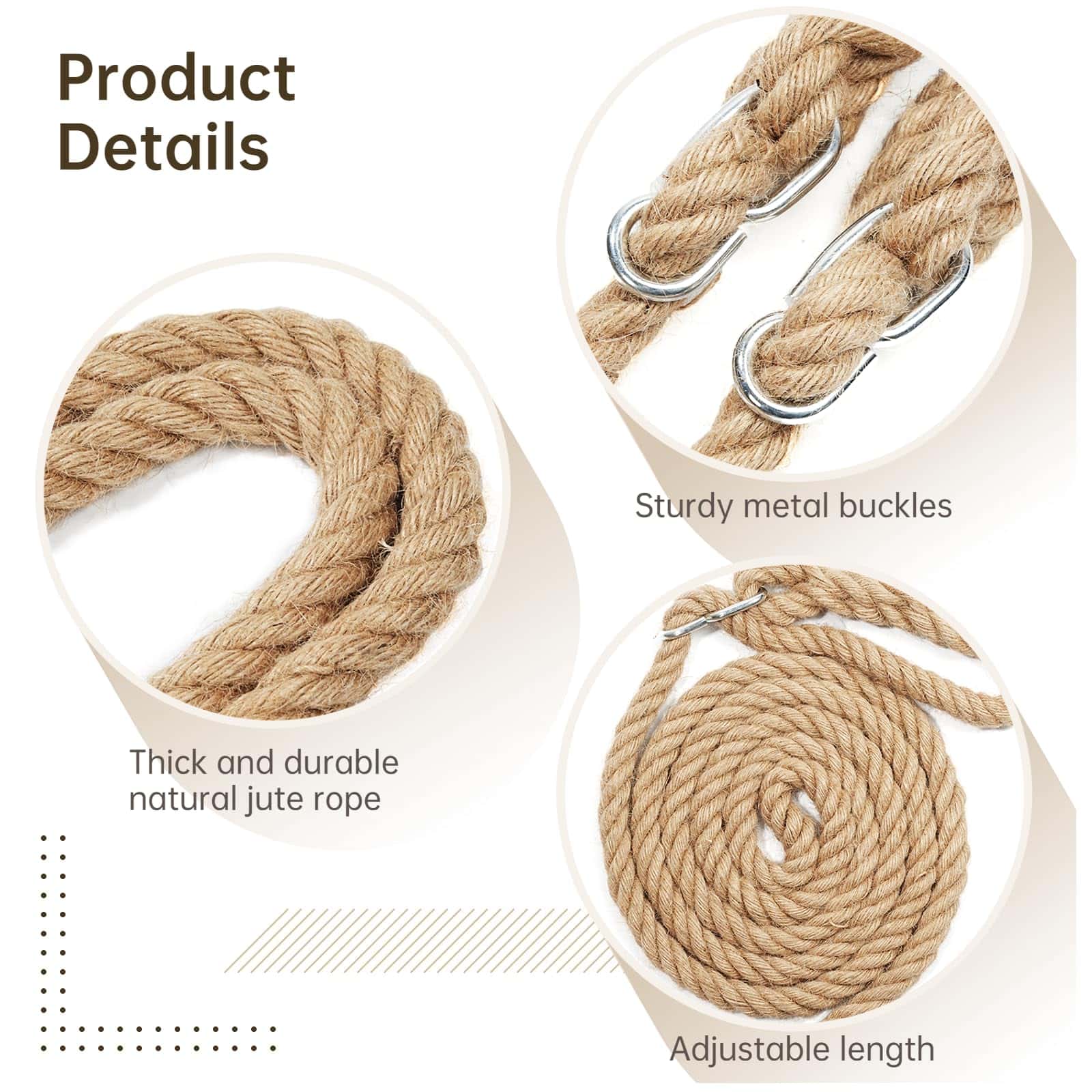 Columpio de árbol de madera, Capacidad de -Columpio curvado - Imagen 5