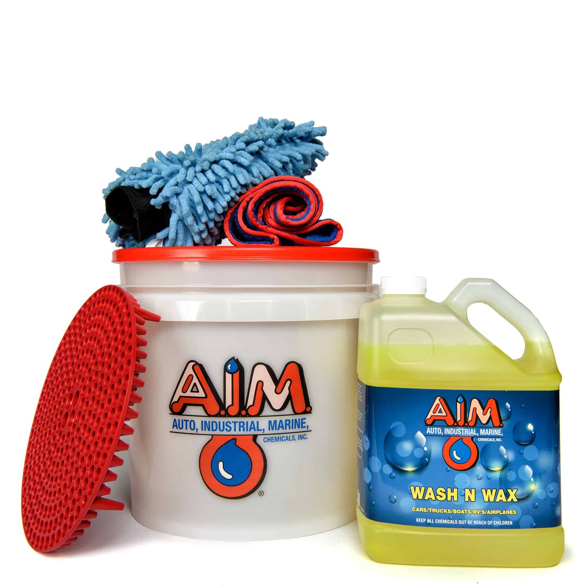 AIM Wash and Wax Car Wash Bundle - Kit Completo Con Cubeta