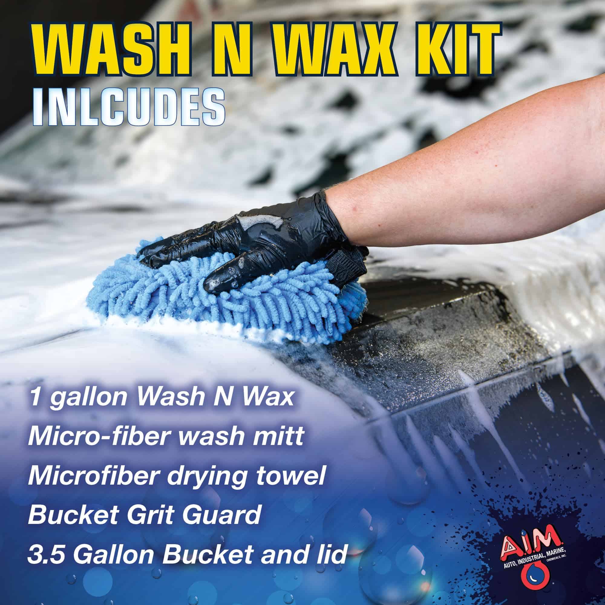 AIM Wash and Wax Car Wash Bundle - Kit Completo Con Cubeta - Imagen 4